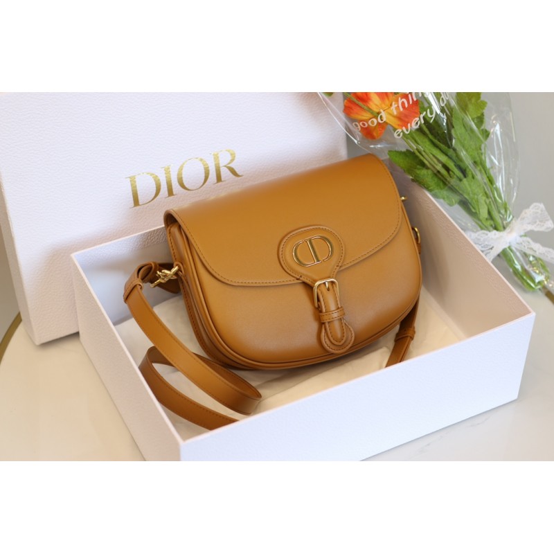 Replica Luxury Dior Bobby Bag Brown Box Calfskin